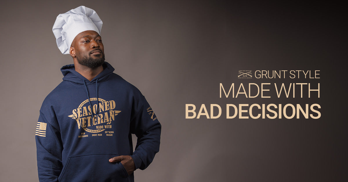 Shop local blog image showing male with Grunt Style apparel