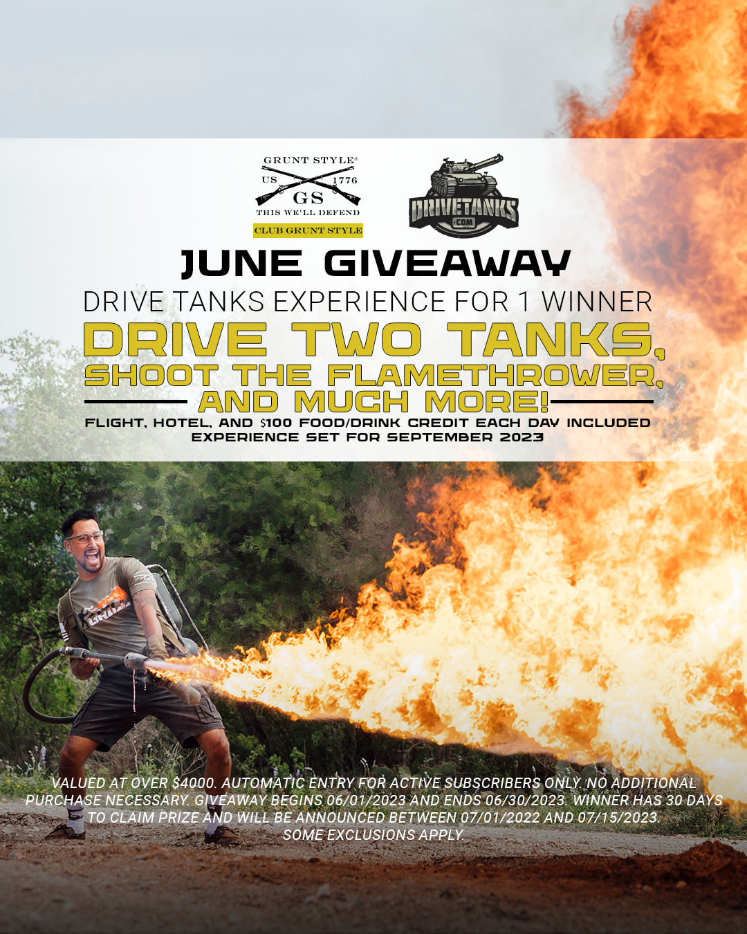 Drive a Tank Giveaway 