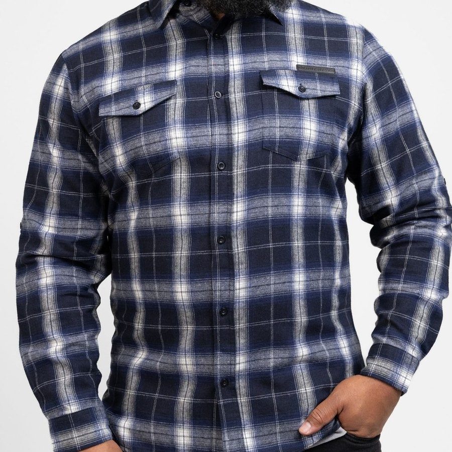 Men's GS Plaid Flannel - Navy – Grunt Style, LLC