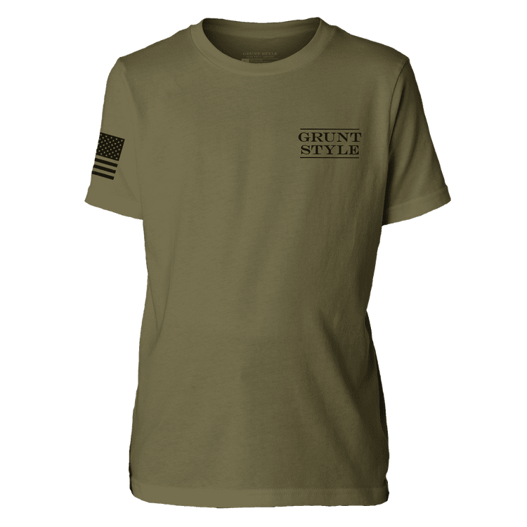Youth Patriotic T-Shirt - Death Skull - Green 
