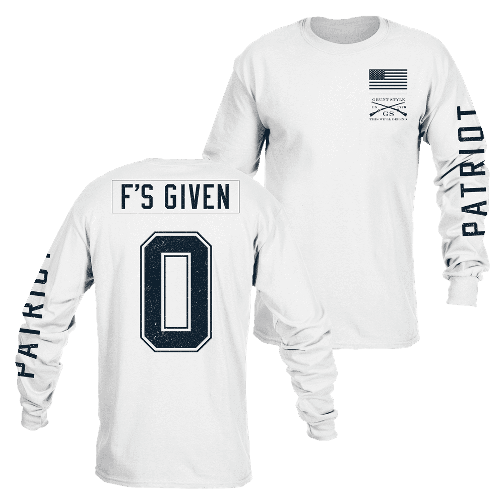 Grunt Style Zero F's Given Long Sleeve - White