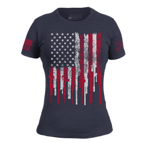 Women's 2A Stars and Stripes Slim Fit T-Shirt - Midnight Navy