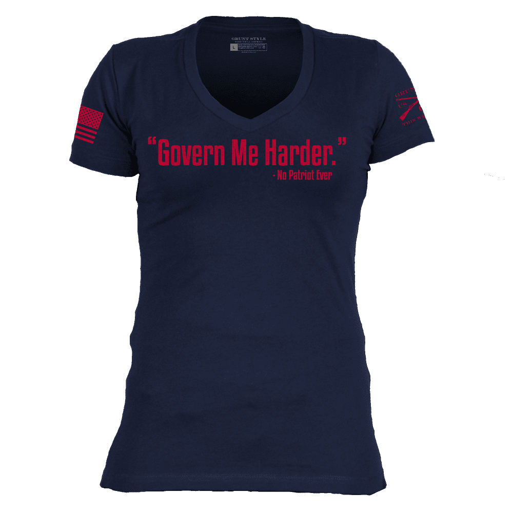 Women's Govern Me Harder V-Neck - Midnight Navy