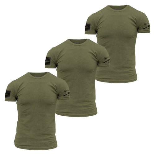 Basic T-Shirts - Military Green - 3 Pack