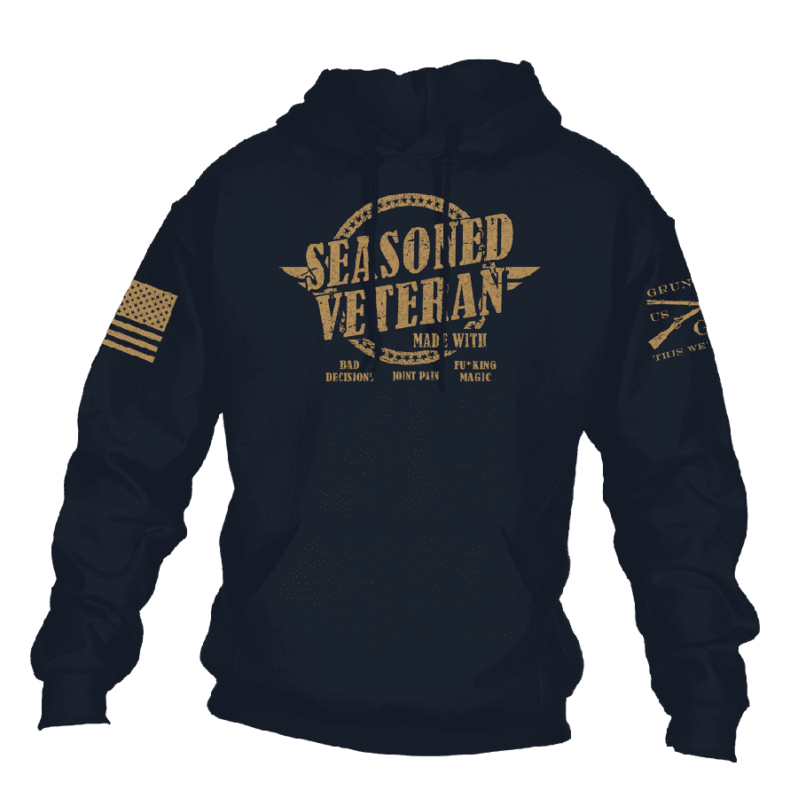 Seasoned Veteran Hoodie - Navy – Grunt Style, LLC