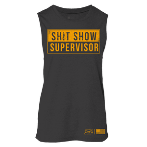 Women's Sh*t Show Supervisor Everyday Tank - Dark Heather Gray