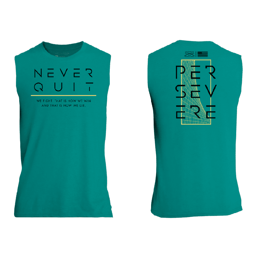 Never Quit Muscle Tank - Heather Aqua – Grunt Style, LLC