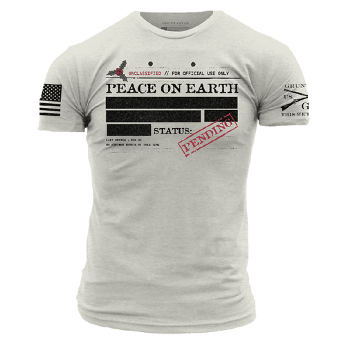 Peace On Earth Redacted T-Shirt - Sand