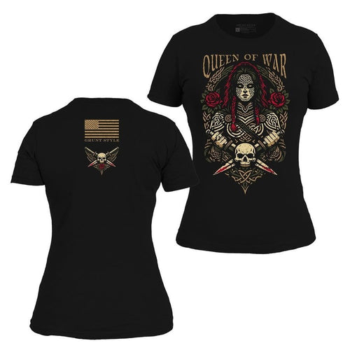 Women's Queen Of War Slim Fit T-Shirt - Black