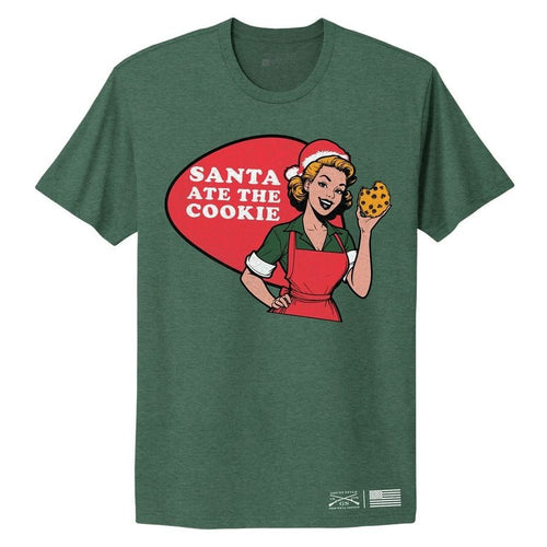 Grunt Style Women's Ate The Cookie Boyfriend Fit T-Shirt - Heather Forest Green T-Shirt