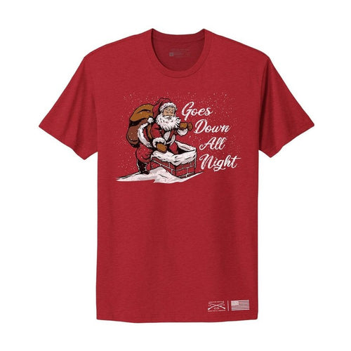 Grunt Style Women's Goes Down All Night Boyfriend Fit T-Shirt - Red T-Shirt