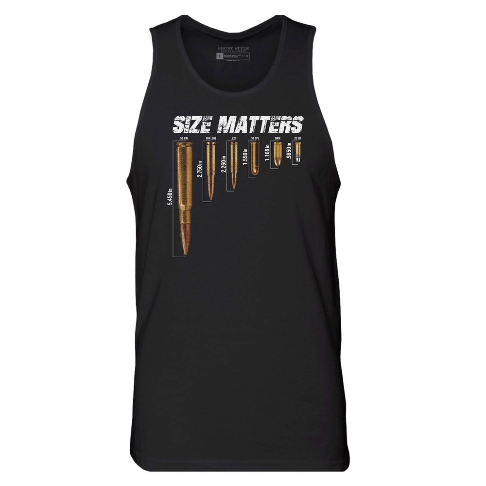 Men's Size Matters Tank Black Grunt Style, LLC