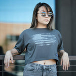 Cropped Tee - American Flag Shirts for Women 