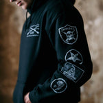 Black Patch Pullover Hoodie for Men | Grunt Style 