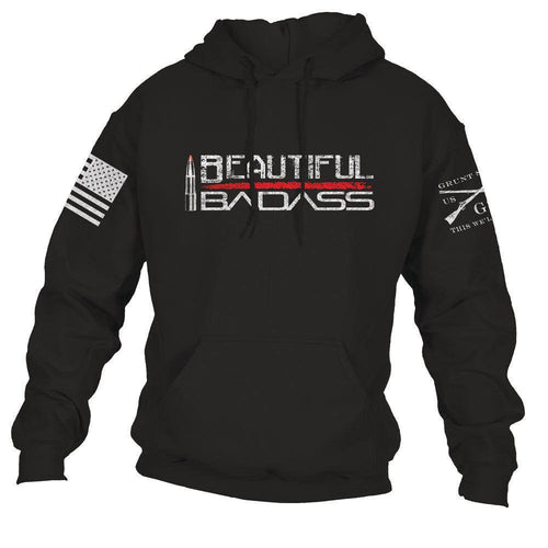 Womens Black Beautiful Badass Hoodie 2.0 | Grunt Style