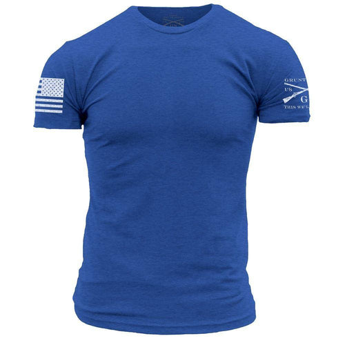 Blue Basic Crew Tee for Men | Grunt Style