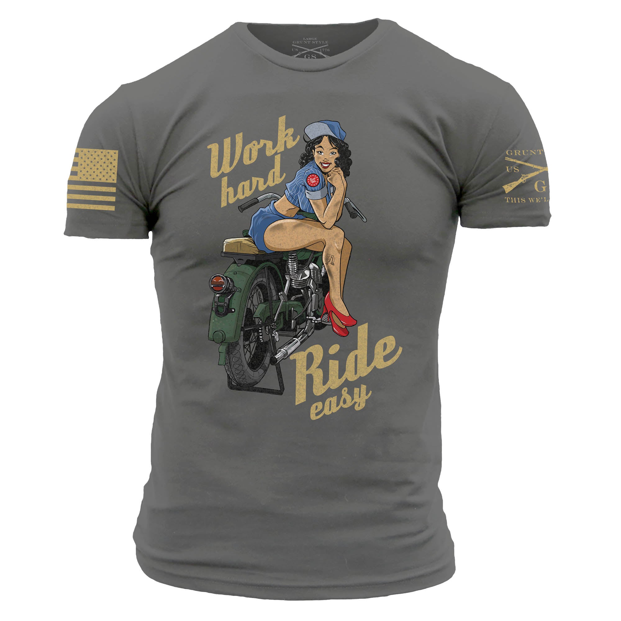 Decrement Håndfuld Svare Men's WWII Inspired | Work Hard, Ride Easy Tee – Grunt Style LLC