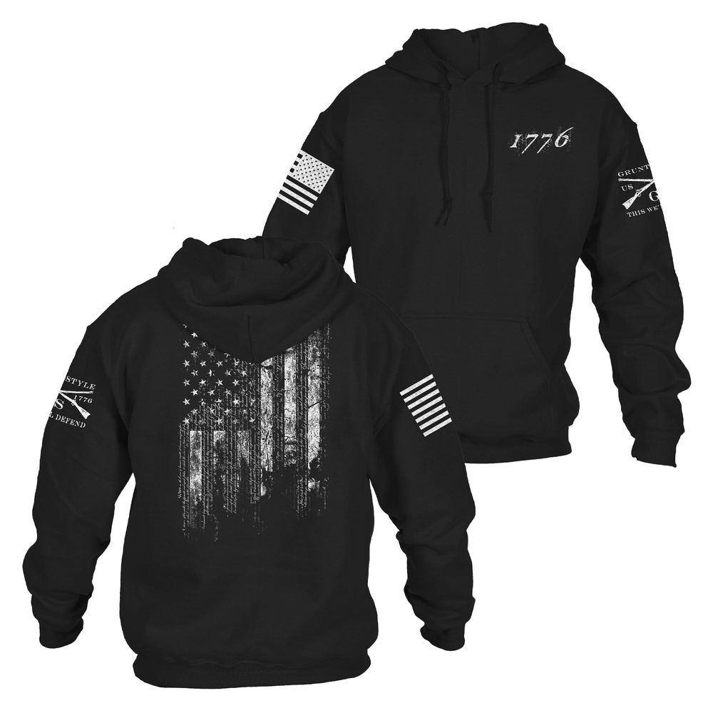 1776 Flag Hoodie Black - Main Image