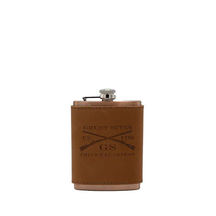 Grunt Style Logo Leather Wrapped Flask | Grunt Style 