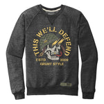 Death Skull Terry Crew Sweatshirt | Grunt Style 