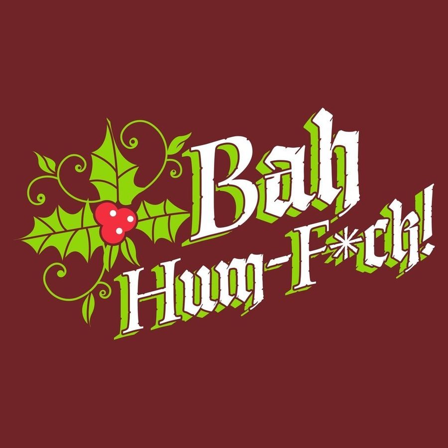 Grunt Style Bah Hum-F*ck T-Shirt - Red Plum artwork
