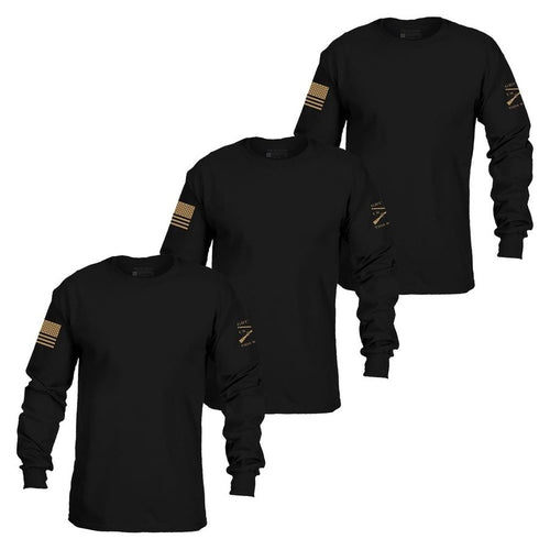 Grunt Style Basic Long Sleeve 3 Pack - Black ls tees