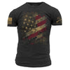Grunt Style Worn Flag Men's Tee - Charcoal T-Shirt