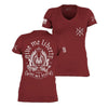 Grunt Style Women's Liberty Or Death V-Neck - Red Plum T-Shirt