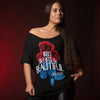 Grunt Style Women's Red, White & Beautiful Slouchy T-Shirt - Black T-Shirt