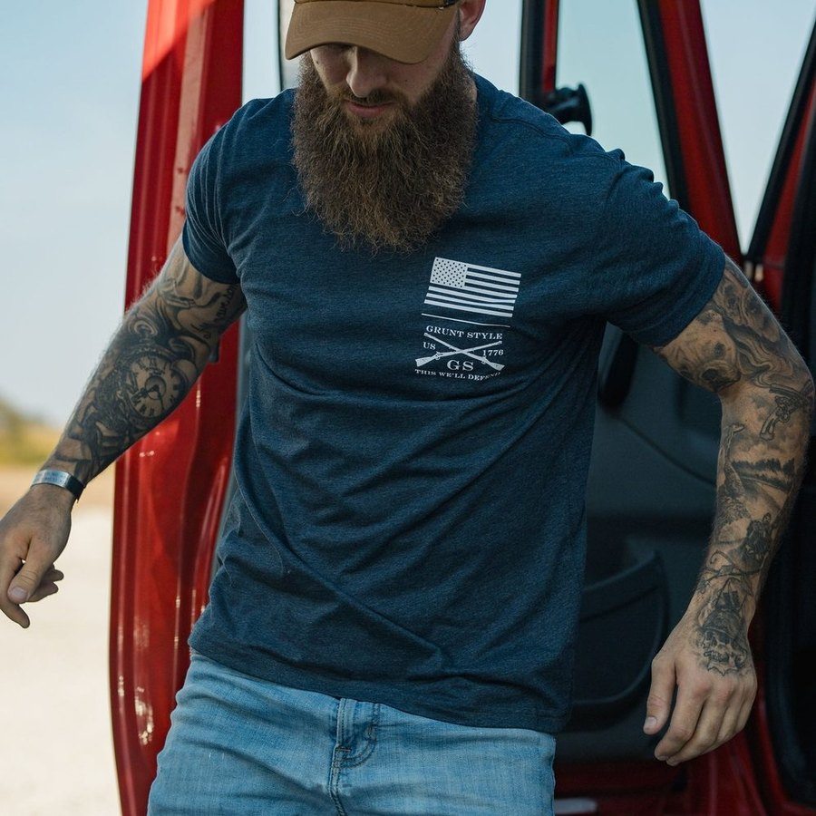 Red Blood Blue Collar® T-Shirt Midnight Navy - Main Image