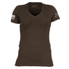 Grunt Style Women's Essential Patriot V-Neck - Heather Brown T-Shirt