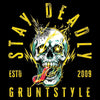 Grunt Style Women's Stay Deadly Slim Fit T-Shirt - Black artwork