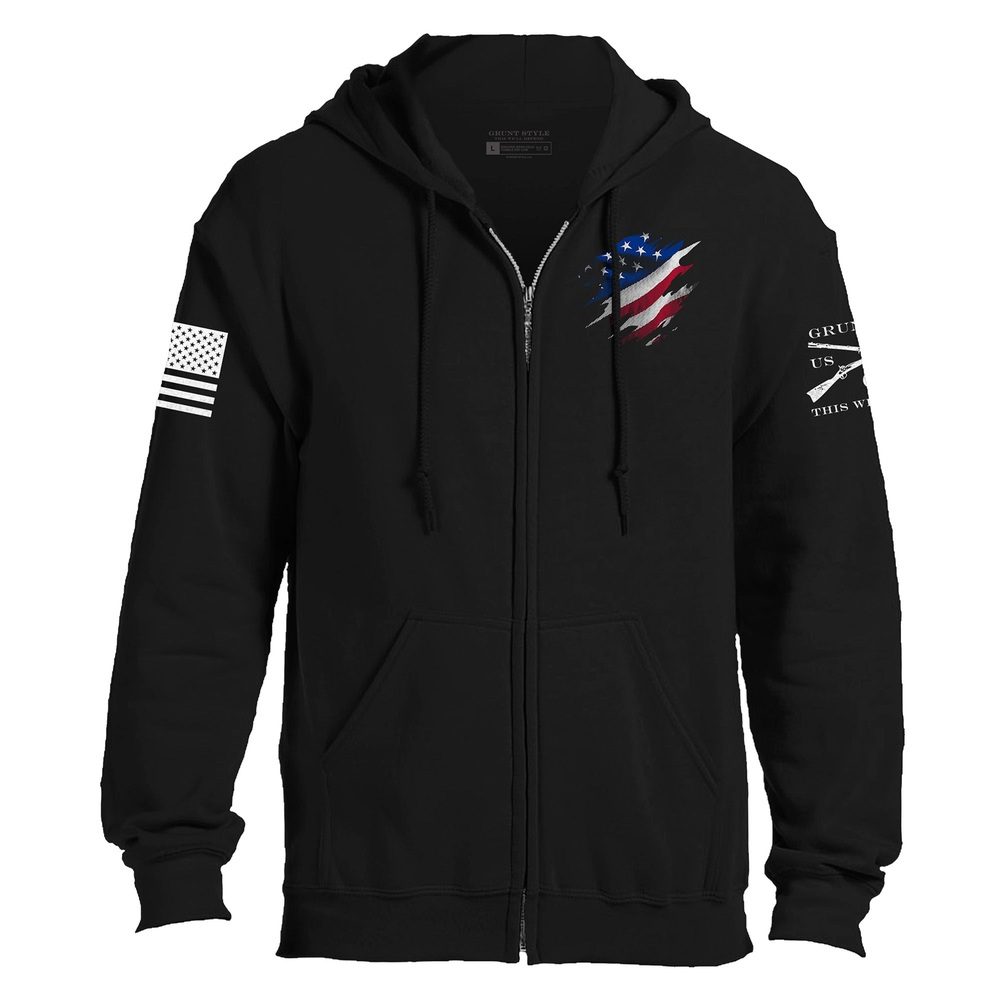 Grunt Style Still Standing Full-Zip Hoodie - Black full-zip hoods