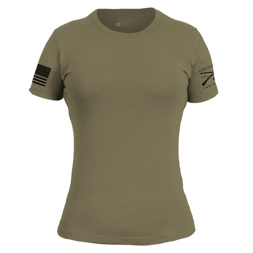 Grunt Style Women's Essential Patriot Slim Fit T-Shirt - Military Green T-Shirt