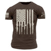 Grunt Style Rifle Flag T-Shirt - Heather Brown T-Shirt
