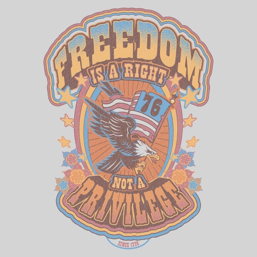 Grunt Style Women's Freedom Is A Right Boyfriend Fit T-Shirt -Sand artwork