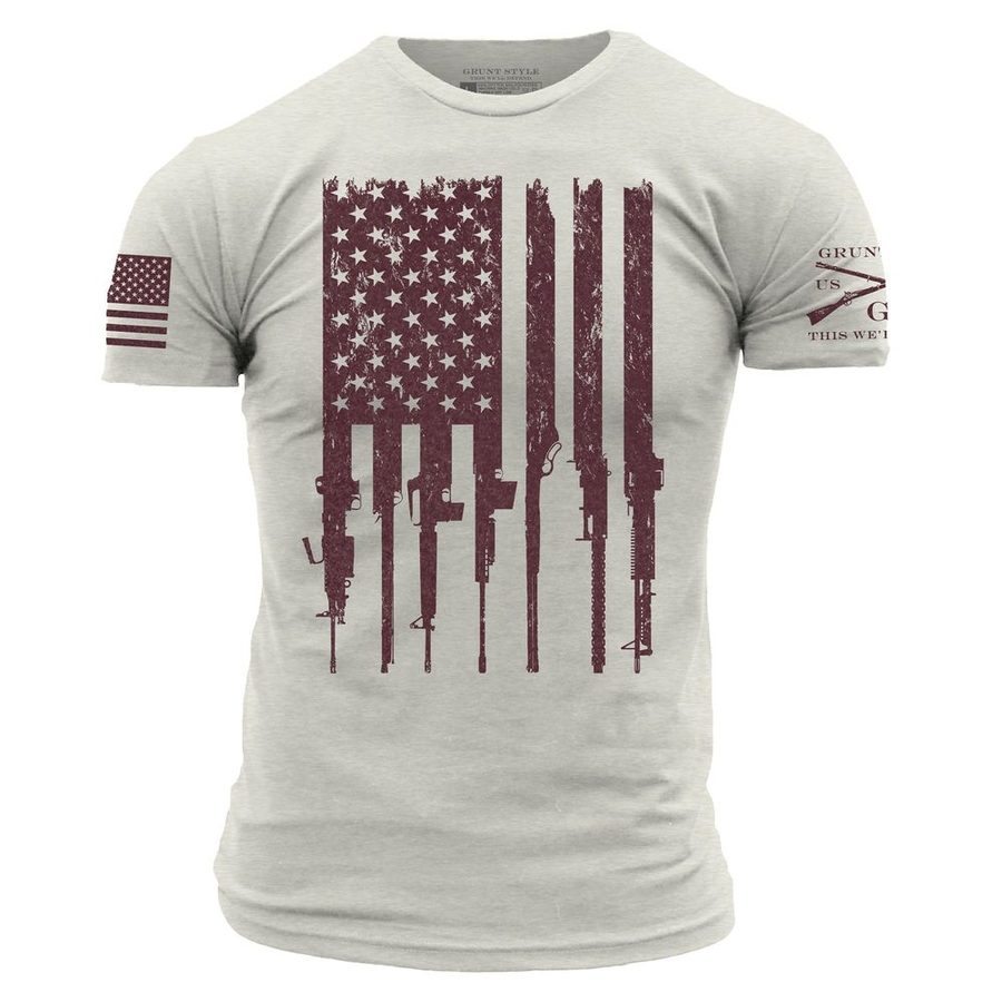 Grunt Style Rifle Flag T-Shirt - Sand T-Shirt