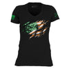 Grunt Style Women's Still Standing Irish Colors V-Neck - Black T-Shirt