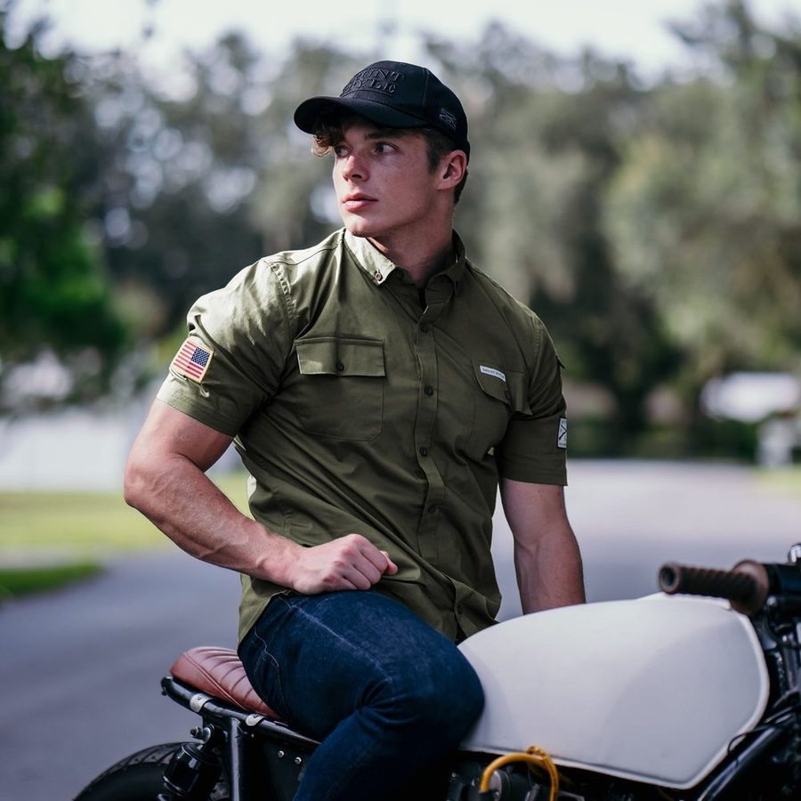 Grunt Style Army Button Up Shirt Grunt Style Short Sleeve Shirt Green Military Button Down Men's Grunt Style Army Button Up Shirt Grunt Style Short Sleeve Shirt Green Military Button Down Men's