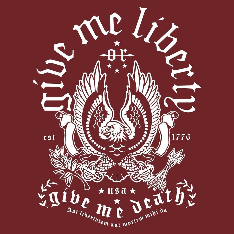 Grunt Style Women's Liberty Or Death V-Neck - Red Plum artwork