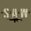 Grunt Style M249 T-Shirt - Military Green artwork