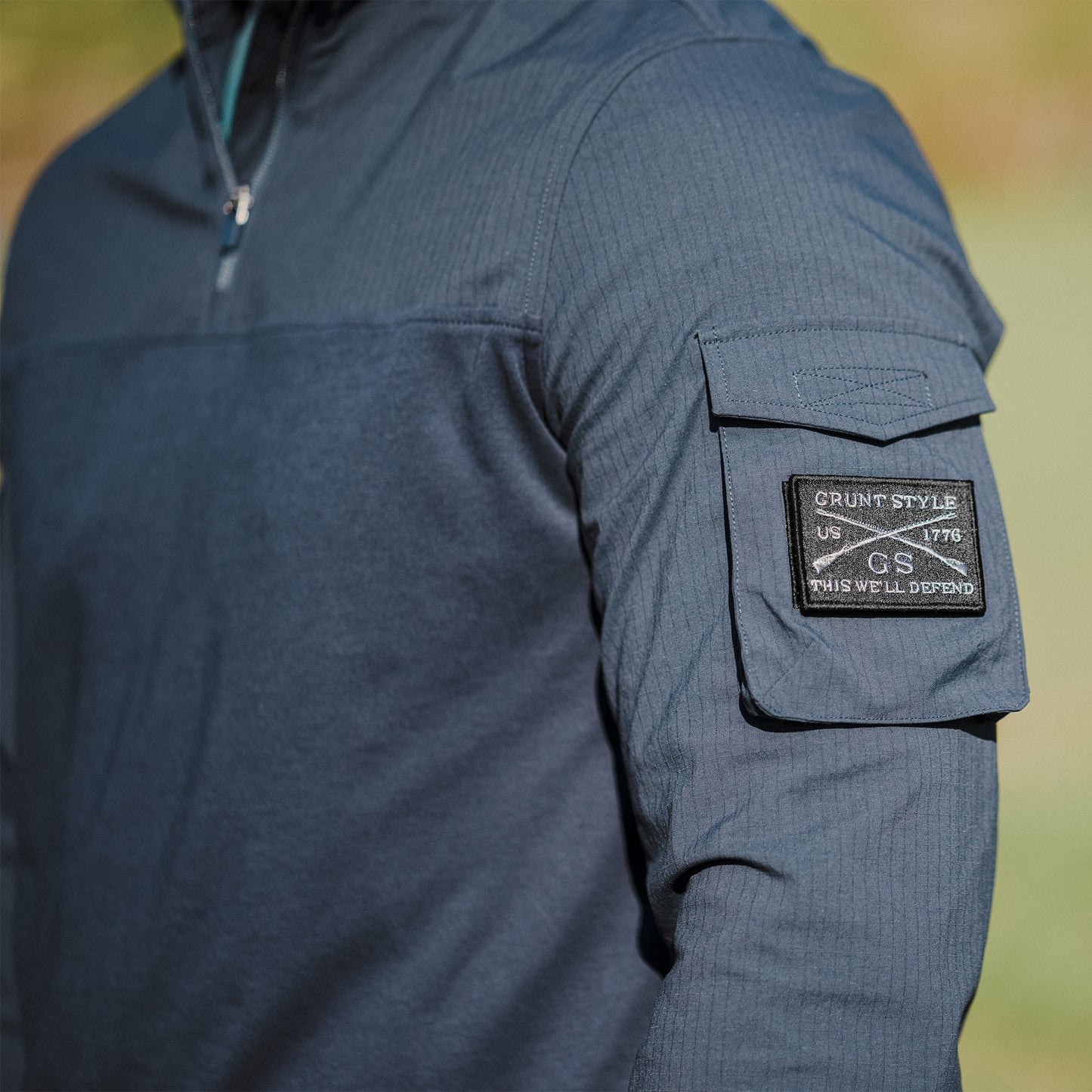 Military-Inspired Navy Blue Tactical Shirt for Patriots
