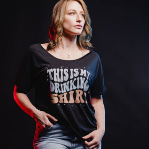 Women's This Is My Drinking Slouchy T-Shirt - Black