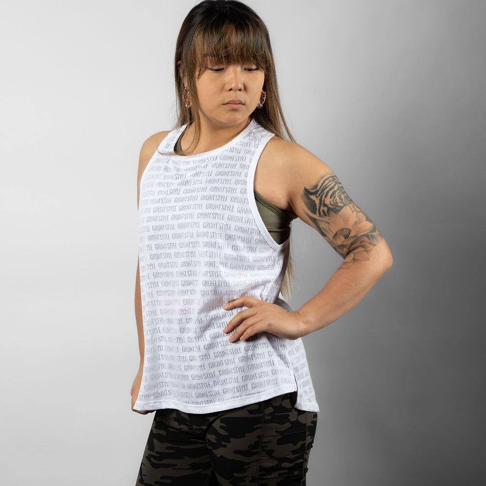 Women's Burn Out Gym Tank - White – Grunt Style, LLC