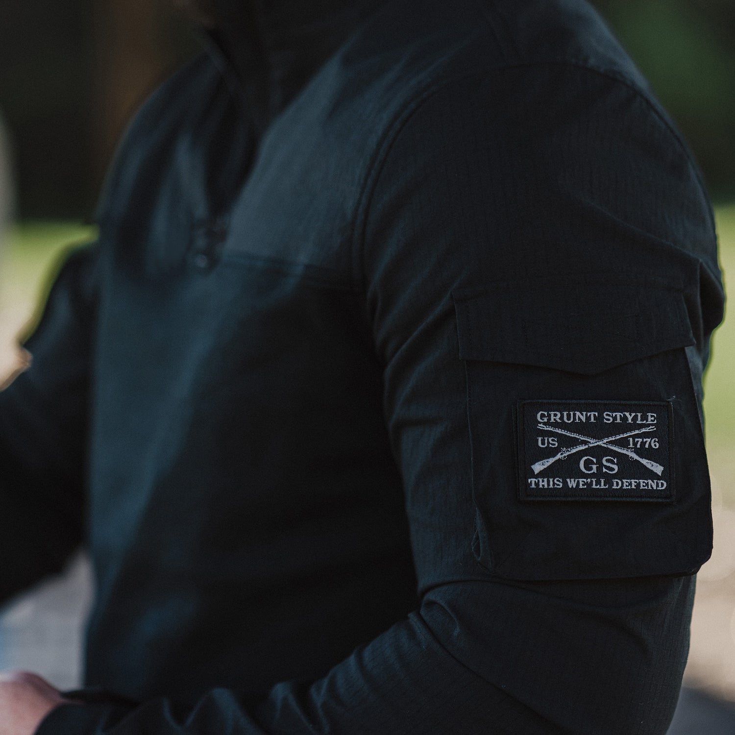 Black Quarter Zips for Men - Tactical Shirts 
