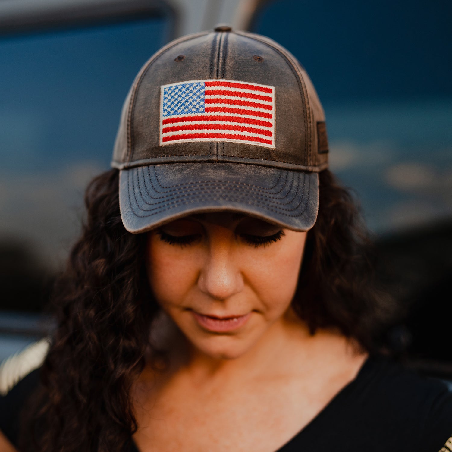 Red White and Blue American Flag Hat 