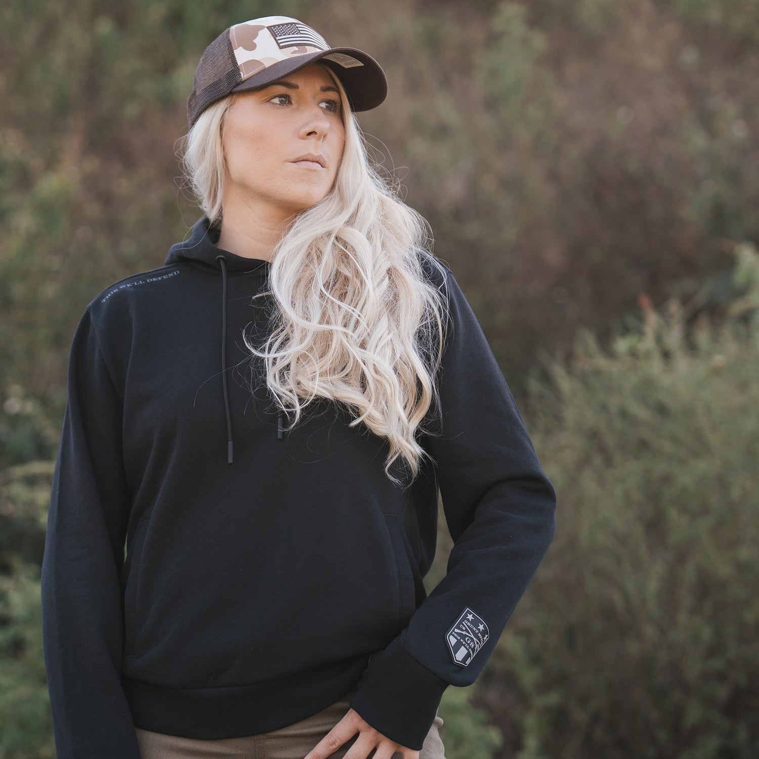 Women's Athletic Black Hooded Sweatshirt for Fitness