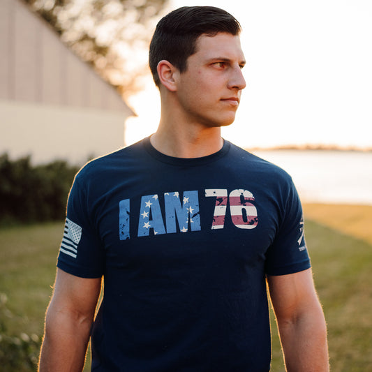 Patriotic T-Shirt for Men  - I Am 76
