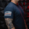 Grunt Style Red Line Flag Basic T-Shirt - Midnight Navy