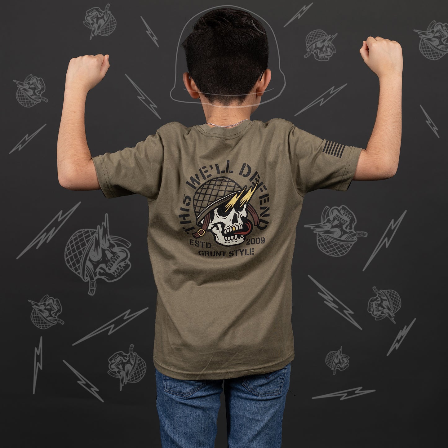 Patriotic T-Shirt for Kids - Death Skull